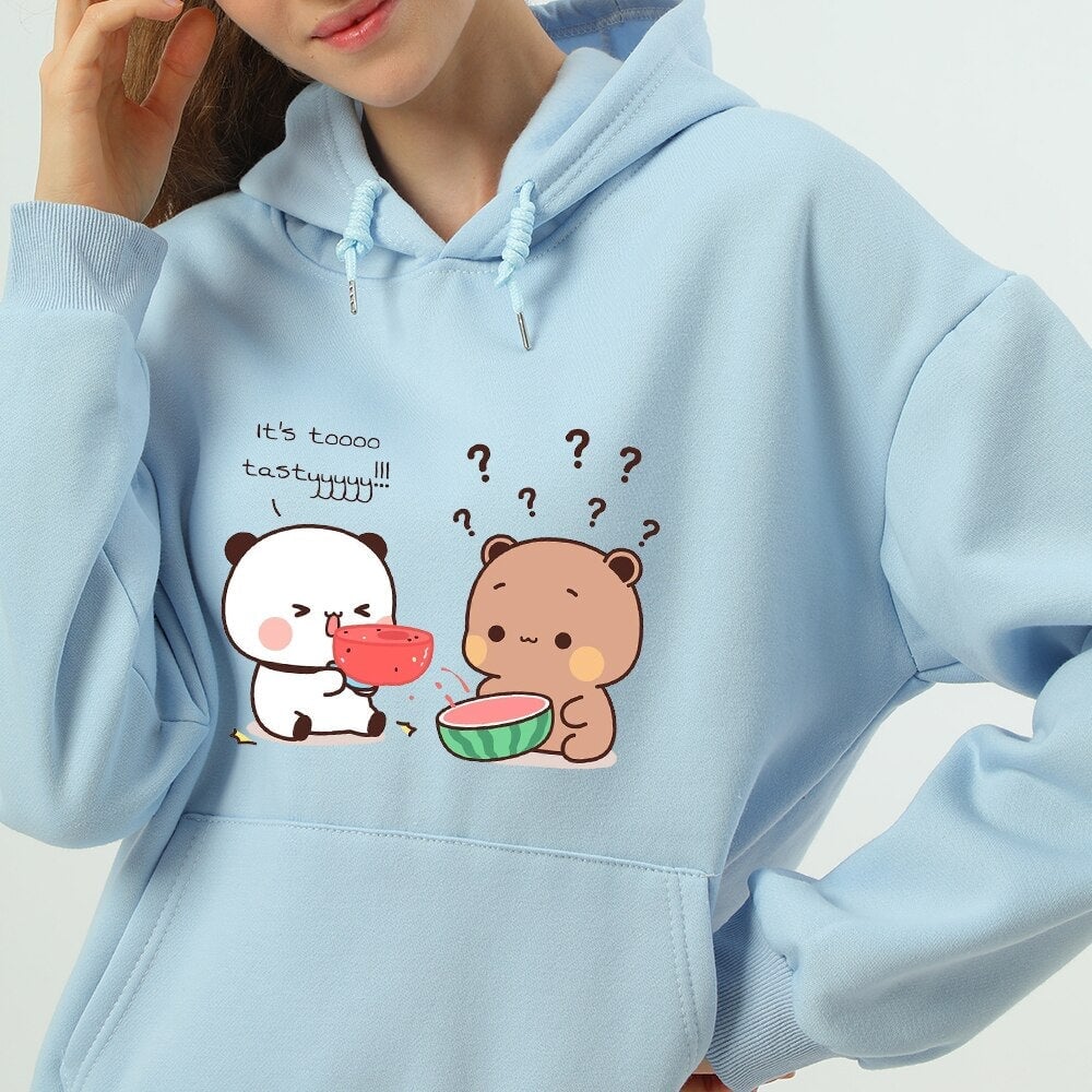 Bears eating Watermelon Unisex Hoodie-Kawaii Dream
