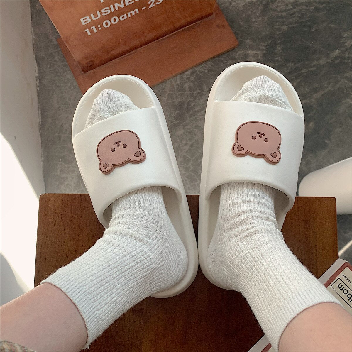 Beary Cute Open-toe Slippers-Kawaii Dream