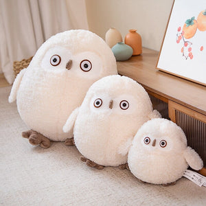 Biege Shocked Chonky Owl Plushie-Kawaii Dream