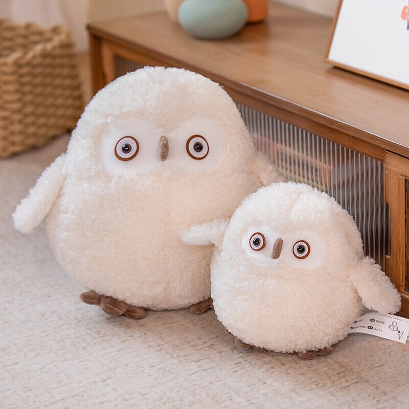 Biege Shocked Chonky Owl Plushie-Kawaii Dream