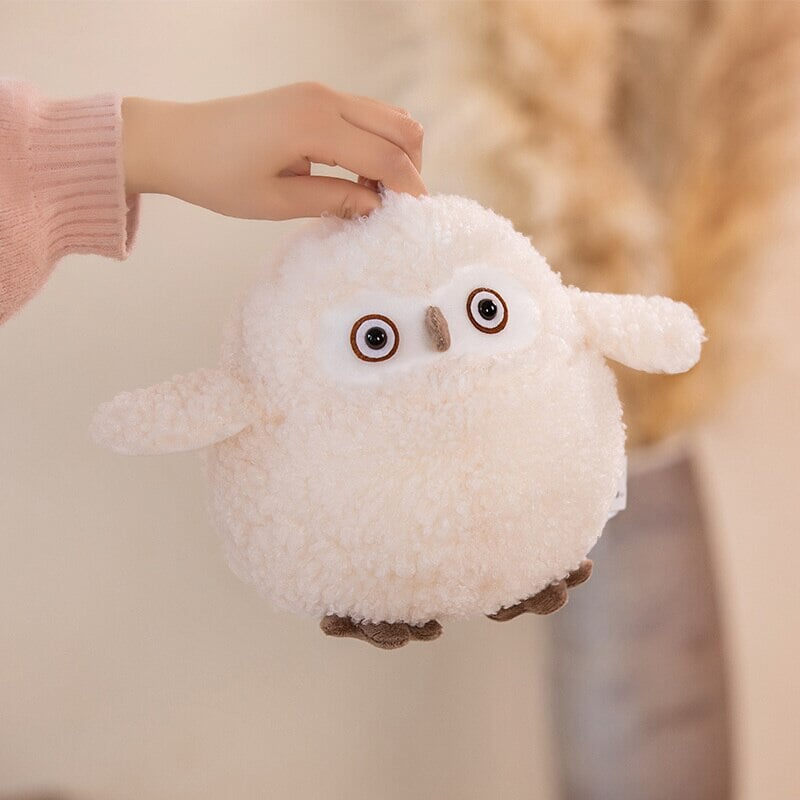 Biege Shocked Chonky Owl Plushie-Kawaii Dream