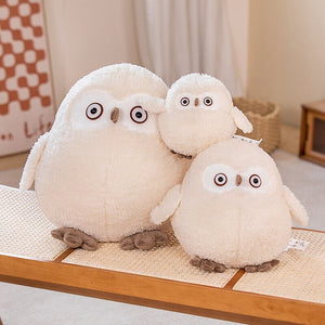 Biege Shocked Chonky Owl Plushie-Kawaii Dream