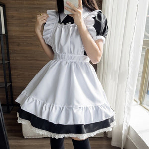 Black White Kawaii Lolita Maid Cosplay Women's Dress | NEW-Kawaii Dream