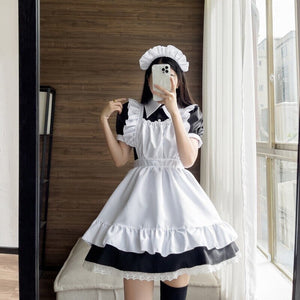 Black White Kawaii Lolita Maid Cosplay Women's Dress | NEW-Kawaii Dream