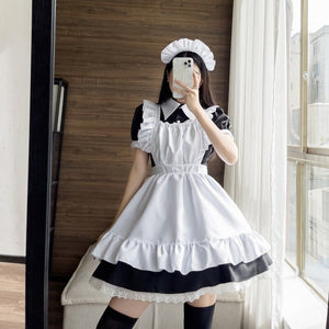 Black White Kawaii Lolita Maid Cosplay Women's Dress | NEW-Kawaii Dream