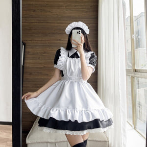 Black White Kawaii Lolita Maid Cosplay Women's Dress | NEW-Kawaii Dream