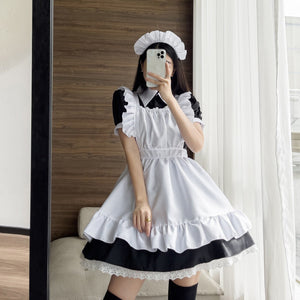 Black White Kawaii Lolita Maid Cosplay Women's Dress | NEW-Kawaii Dream