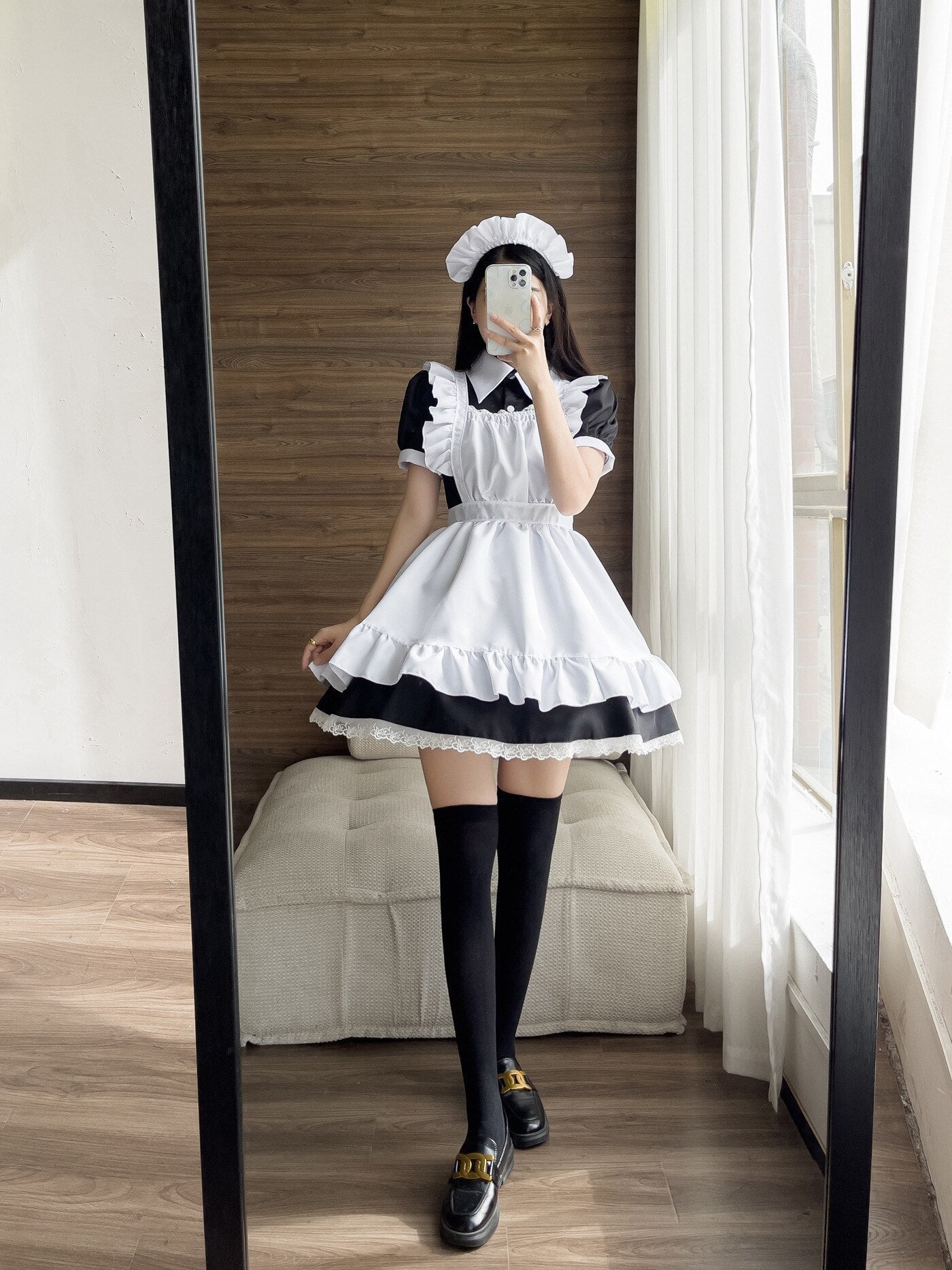 Black White Kawaii Lolita Maid Cosplay Women's Dress | NEW-Kawaii Dream