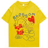 Blossom Sunday Cartoon Drawing Print Unisex Tee-Kawaii Dream