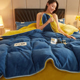 Blue Green Red Yellow Velvet 3 Pc Bedding Set-Kawaii Dream