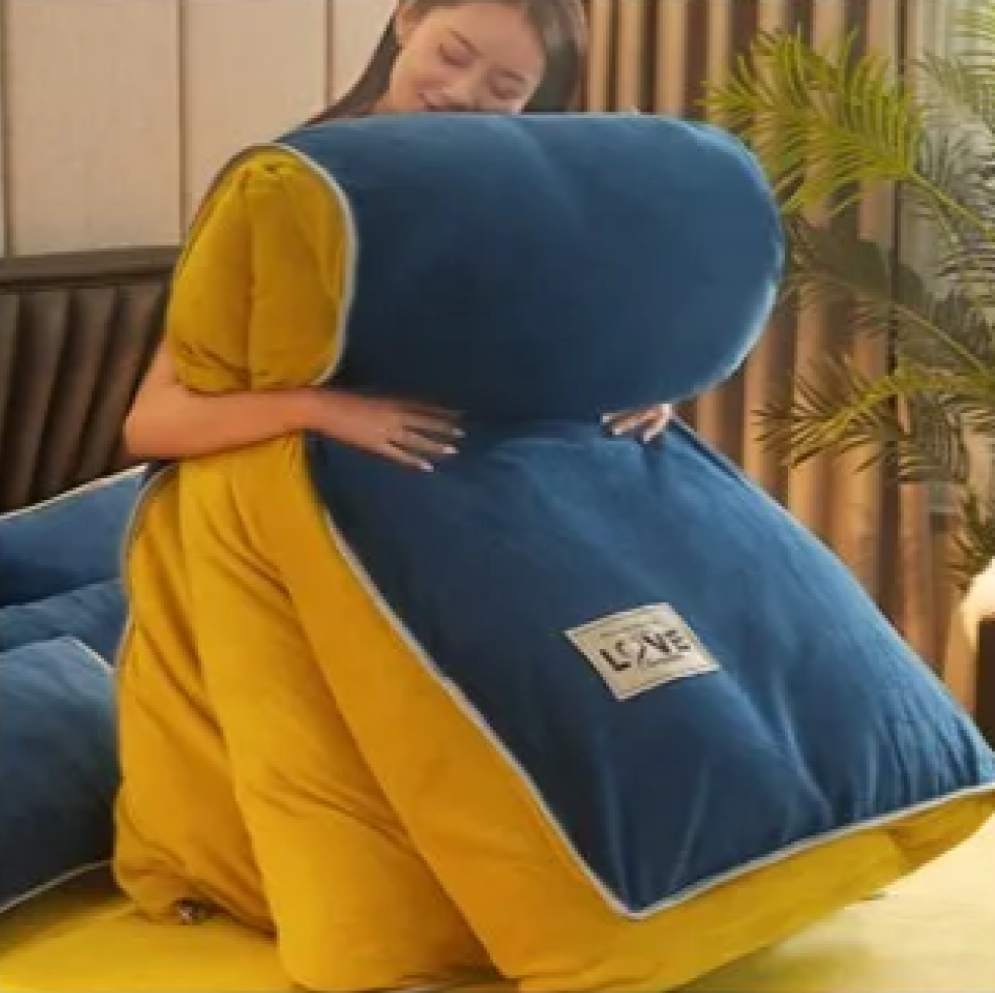 Blue Green Red Yellow Velvet 3 Pc Bedding Set-Kawaii Dream