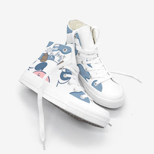 Blue Kawaii Cow Women's Sneakers Trainers-Kawaii Dream