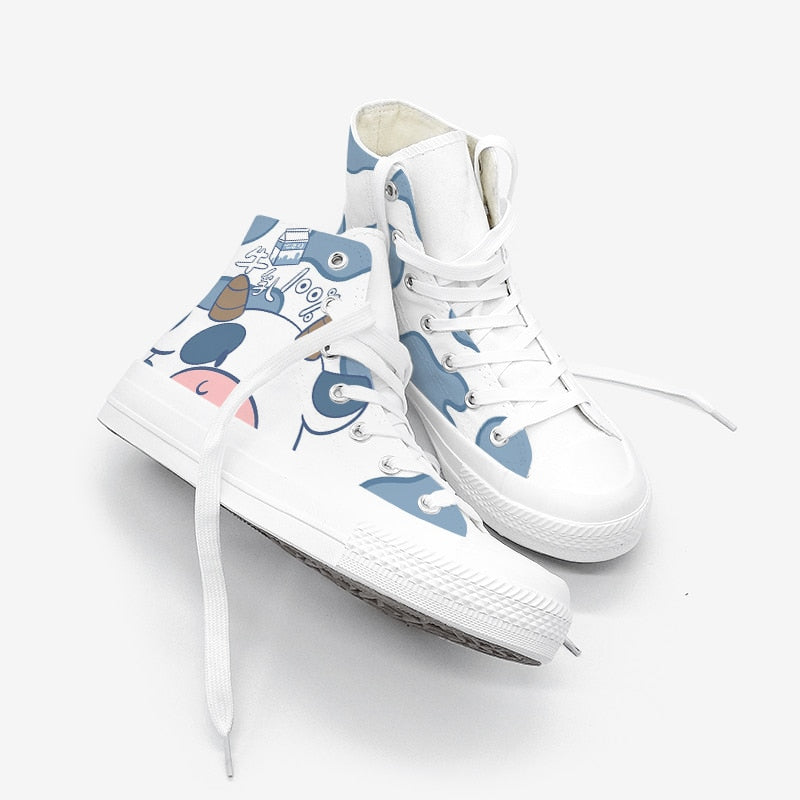 Blue Kawaii Cow Women's Sneakers Trainers-Kawaii Dream