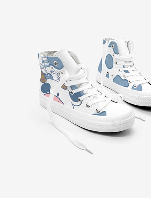 Blue Kawaii Cow Women's Sneakers Trainers-Kawaii Dream