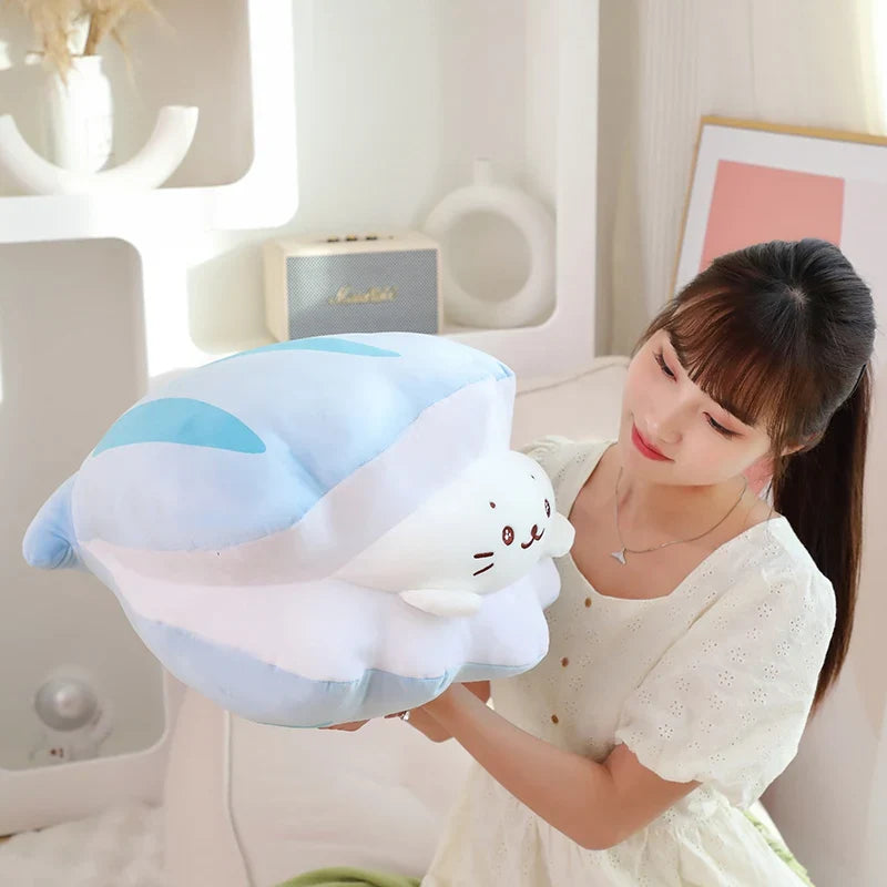 Blue Oyster White Seal Plushie-Kawaii Dream