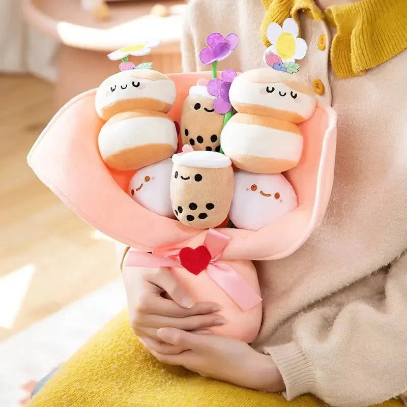 Boba Bubble Tea Flower Bouquet Plushie-Kawaii Dream