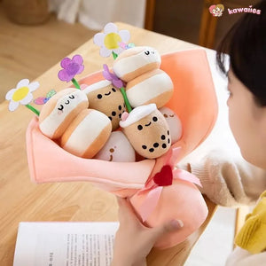Boba Bubble Tea Flower Bouquet Plushie-Kawaii Dream