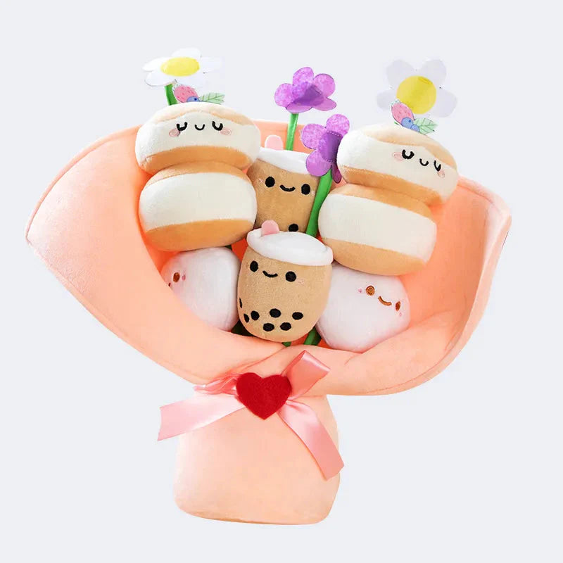 Boba Bubble Tea Flower Bouquet Plushie-Kawaii Dream