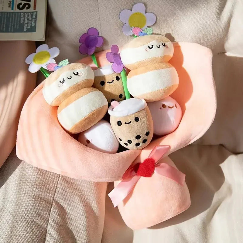Boba Bubble Tea Flower Bouquet Plushie-Kawaii Dream