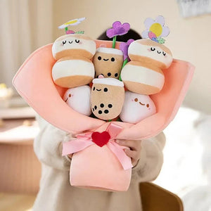 Boba Bubble Tea Flower Bouquet Plushie-Kawaii Dream