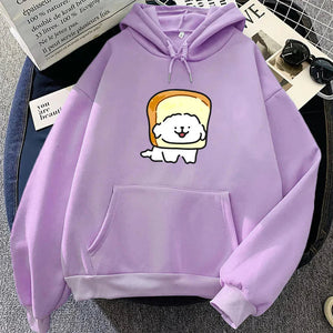 Bread Luckie the Dog Unisex Hoodie-Kawaii Dream