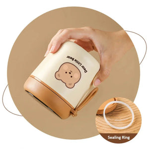 Brown Bear Lunch Bag and Stainless Steel Thermal Bento Box-Kawaii Dream