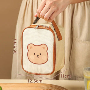 Brown Bear Lunch Bag and Stainless Steel Thermal Bento Box-Kawaii Dream