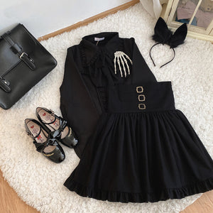 Brown Black Lolita Kawaii Gothic Elegant Long Women Skirt-Kawaii Dream