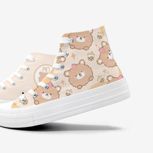 Brown Kawaii Bear Women's Sneakers Trainers-Kawaii Dream