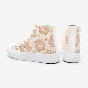 Brown Kawaii Bear Women's Sneakers Trainers-Kawaii Dream