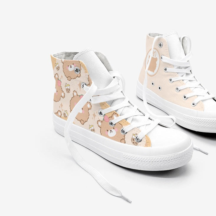 Brown Kawaii Bear Women's Sneakers Trainers-Kawaii Dream