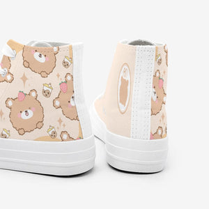 Brown Kawaii Bear Women's Sneakers Trainers-Kawaii Dream