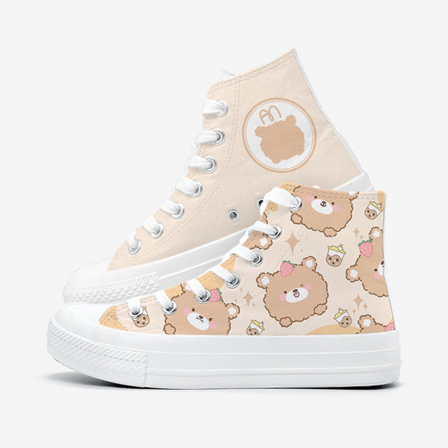 Brown Kawaii Bear Women's Sneakers Trainers-Kawaii Dream