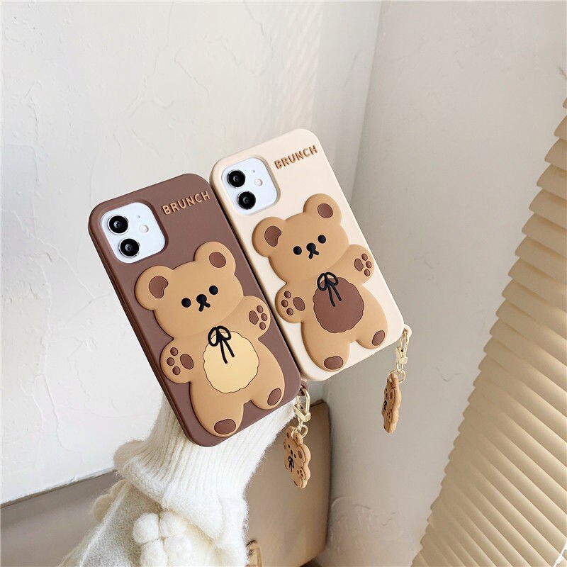 Brunch Bear iPhone Case with Charm-Kawaii Dream