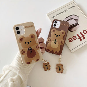 Brunch Bear iPhone Case with Charm-Kawaii Dream