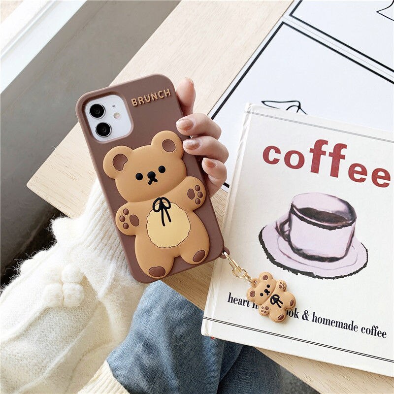 Brunch Bear iPhone Case with Charm-Kawaii Dream