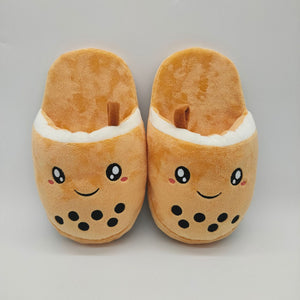 Bubble Tea Plush Slippers-Kawaii Dream