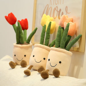 Bubbly Tulip Flower Pot Plush-Kawaii Dream