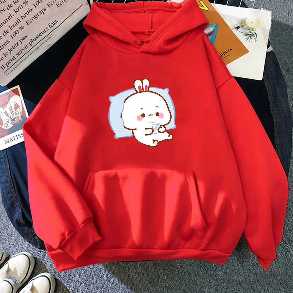 Bubu the Chilling Bunny Unisex Hoodie-Kawaii Dream