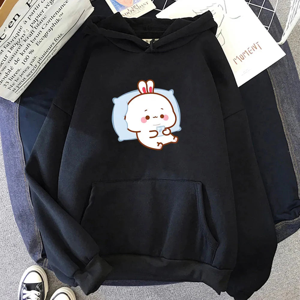 Bubu the Chilling Bunny Unisex Hoodie-Kawaii Dream