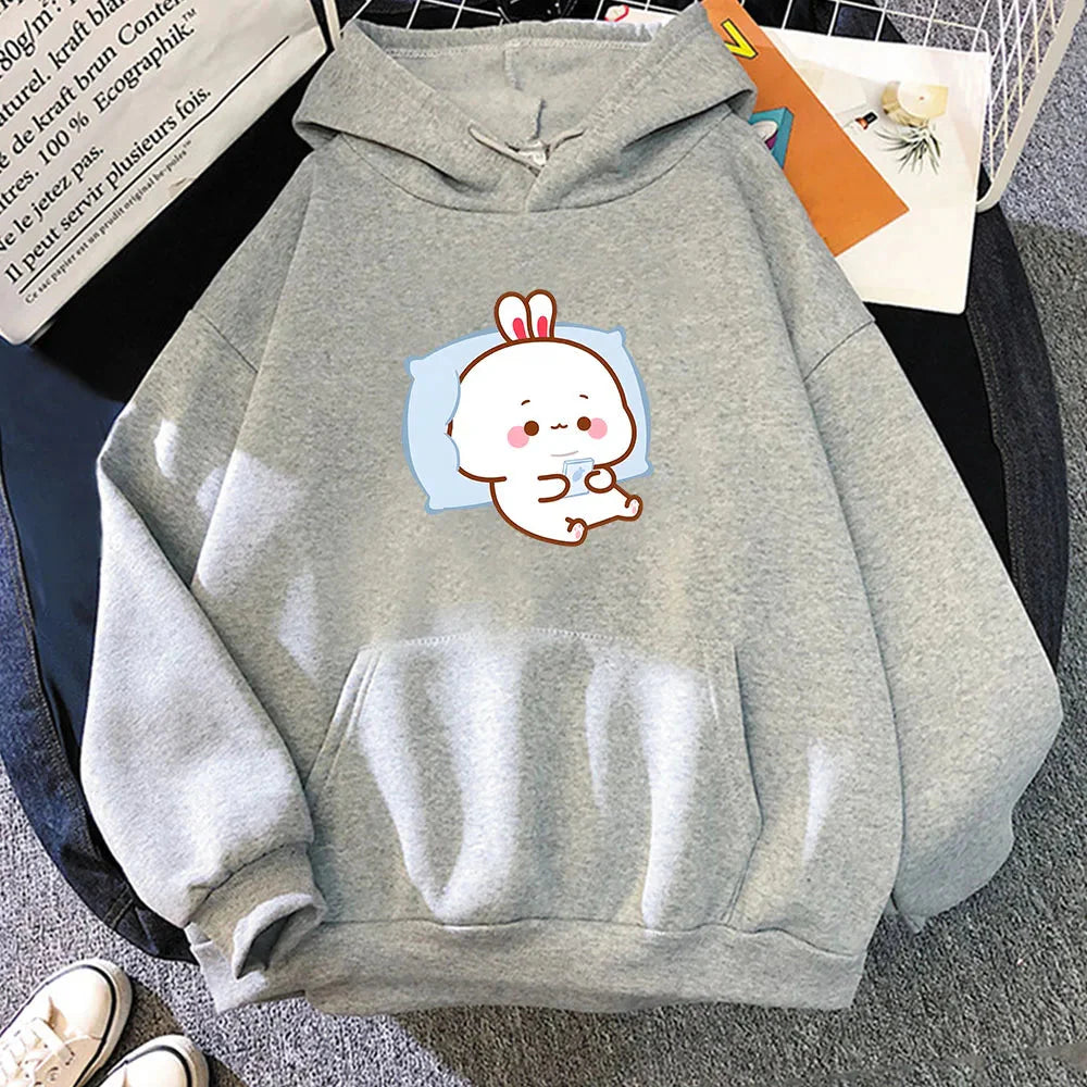 Bubu the Chilling Bunny Unisex Hoodie-Kawaii Dream