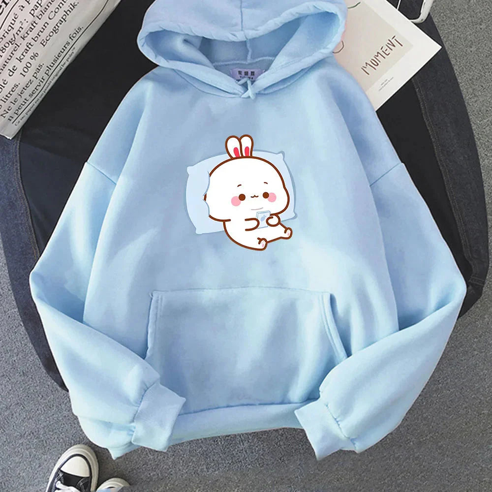 Bubu the Chilling Bunny Unisex Hoodie-Kawaii Dream