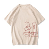 Bunny Bestie Selfie Cotton Women's Tee-Kawaii Dream