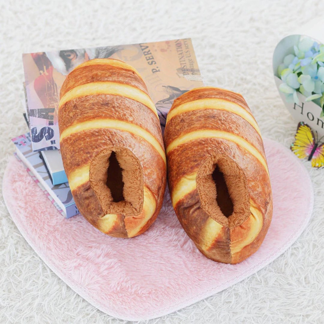 Butter Bread Plush Slippers-Kawaii Dream