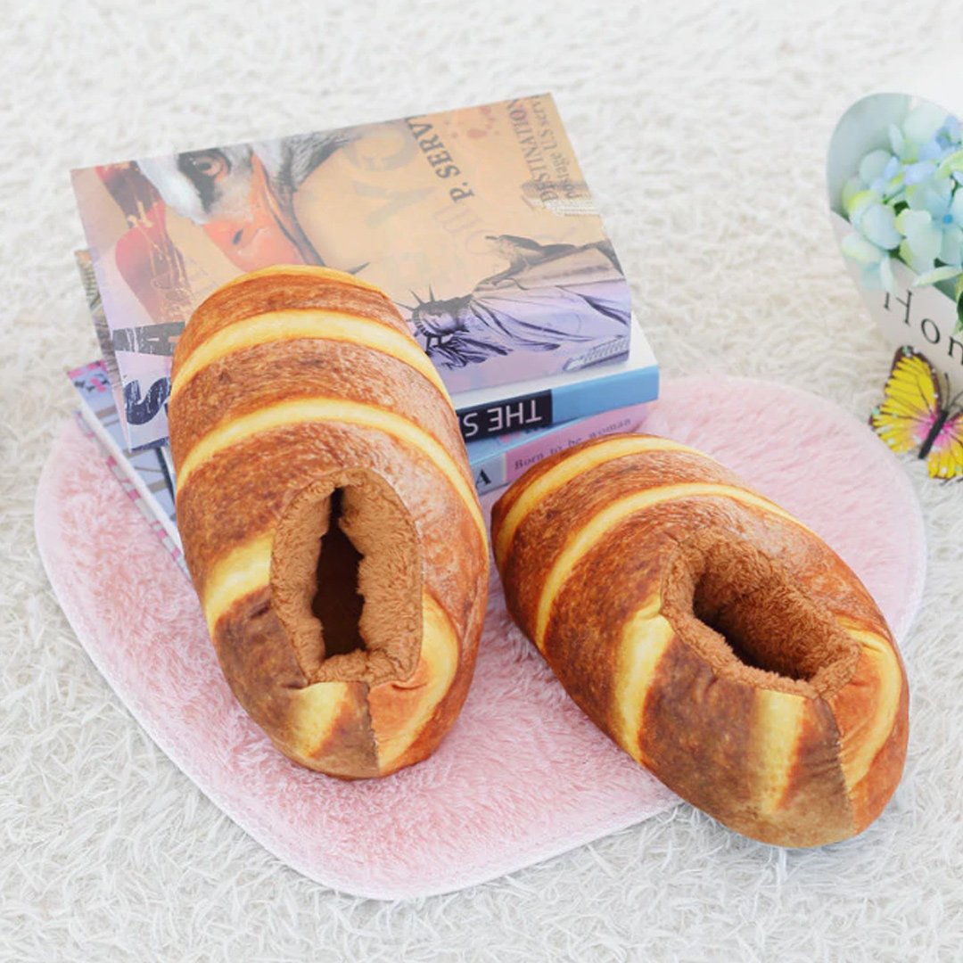 Butter Bread Plush Slippers-Kawaii Dream