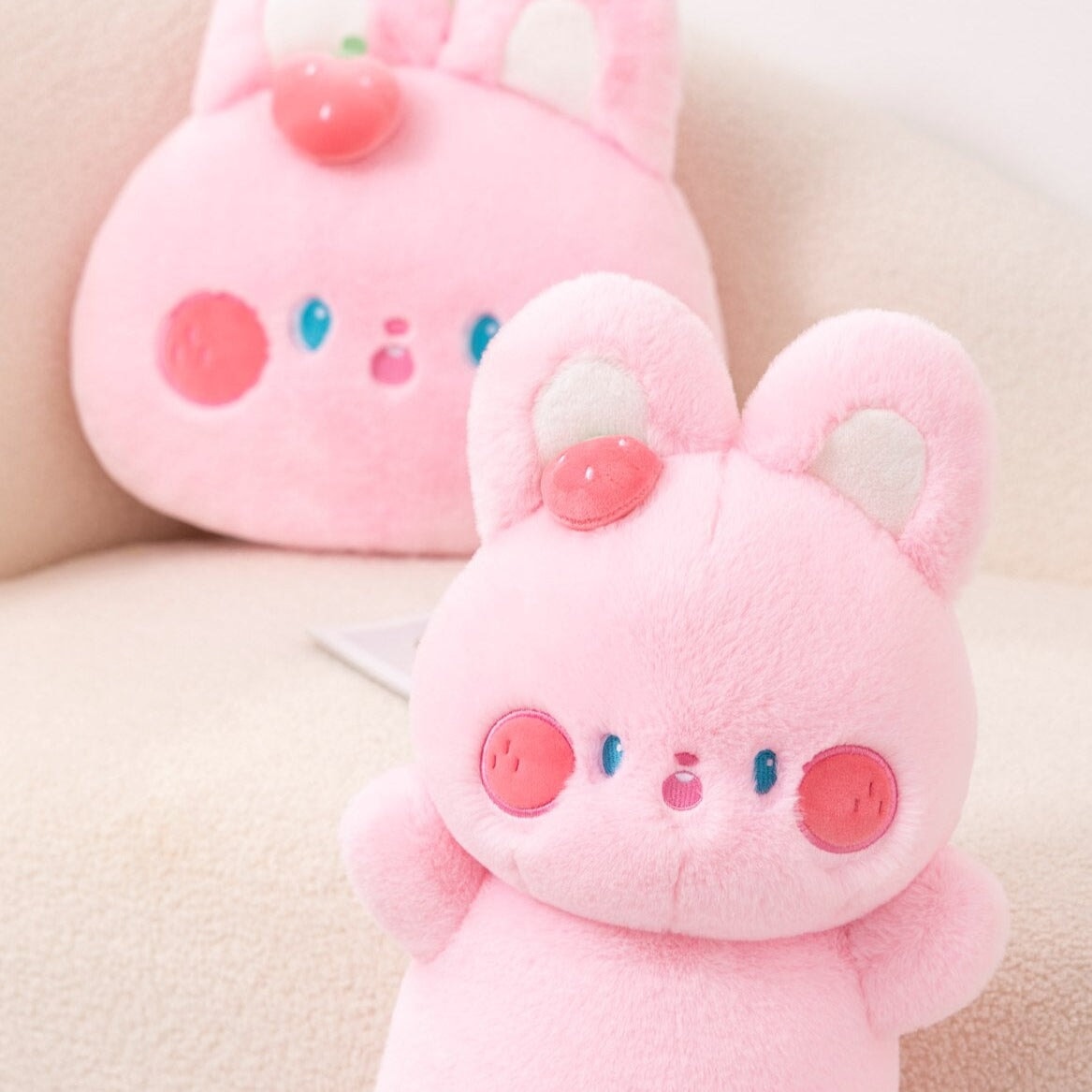 Buttons the Fluffy Pink Bunny Plushie-Kawaii Dream