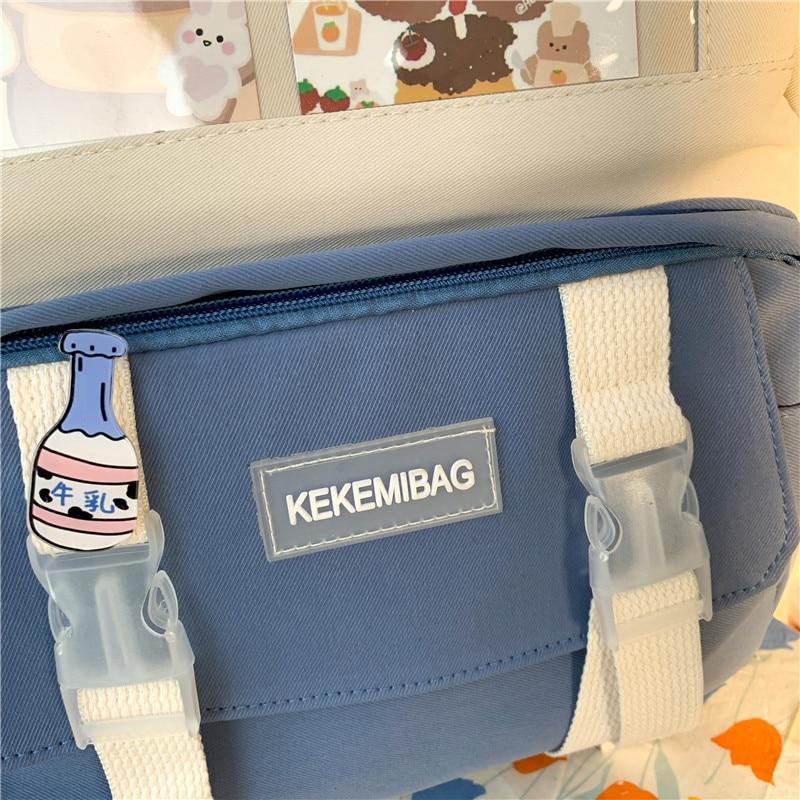 Canvas Kekemi Bear Friends Backpack-Kawaii Dream