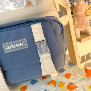 Canvas Kekemi Bear Friends Backpack-Kawaii Dream