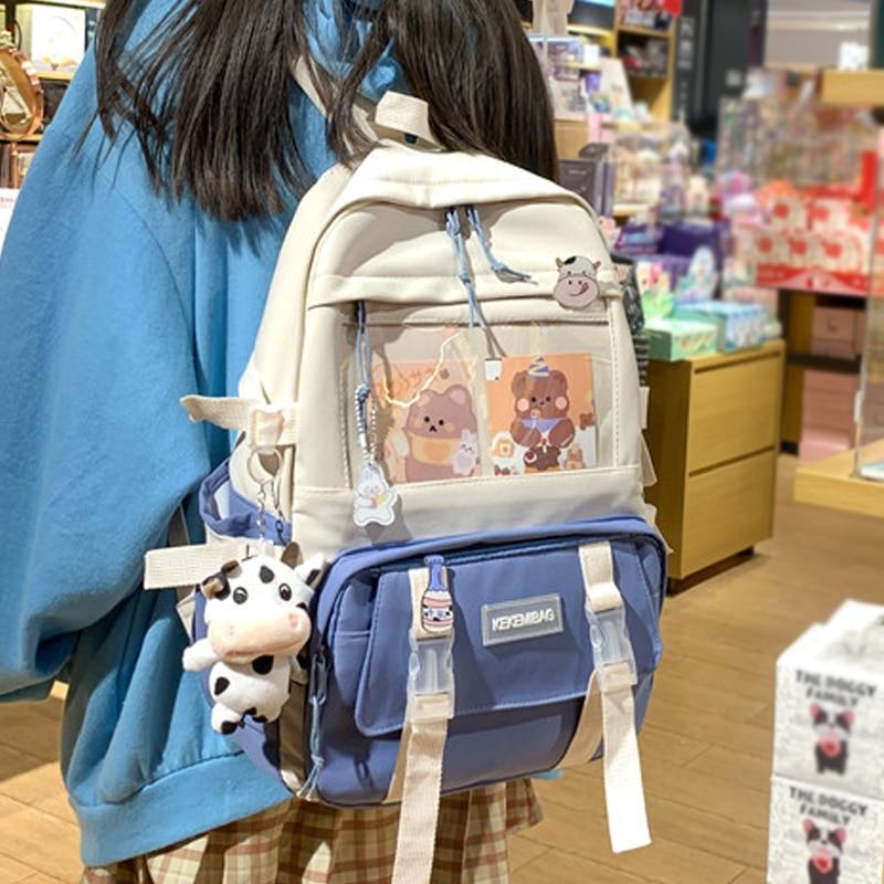Canvas Kekemi Bear Friends Backpack-Kawaii Dream