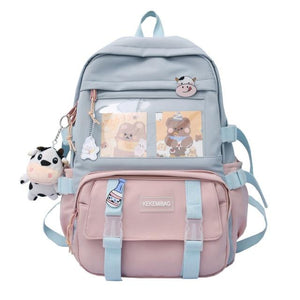 Canvas Kekemi Bear Friends Backpack-Kawaii Dream